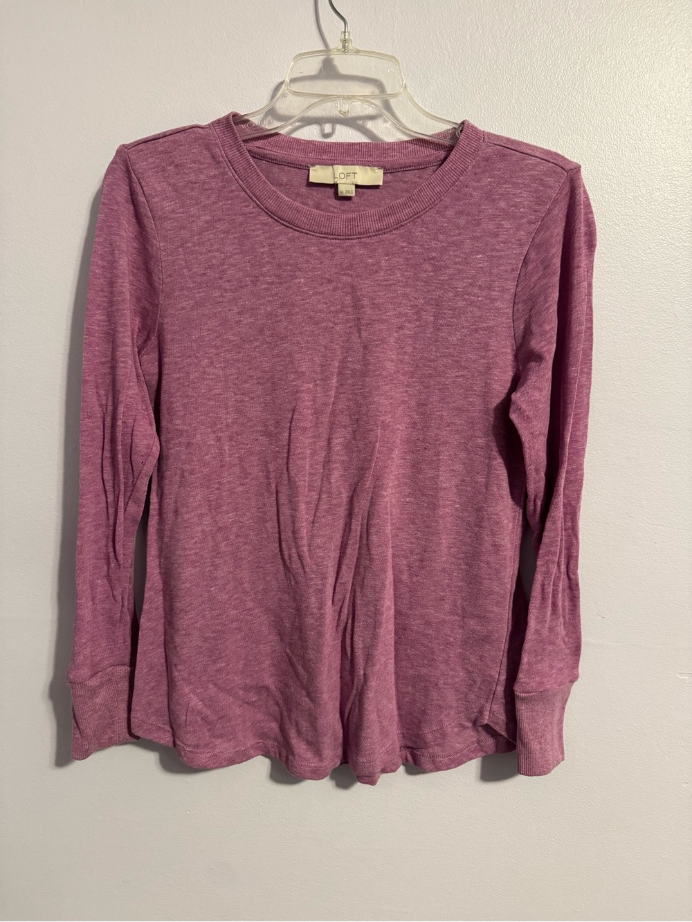 Loft Long-Sleeved, Lightweight,Mauve/Pink Knit Top